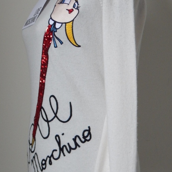 Love Moschino Sequined Embroidered Women’s Pullover Sweater Top US 8 / IT 44 NWT - Picture 8 of 11